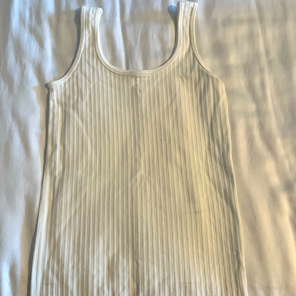 Grace & Lace Ribbed Tank. White. One size fits all. New w/o tags.